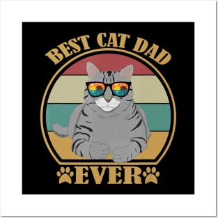Best Cat Dad Ever Cat Daddy Father Vintage E7 Posters and Art